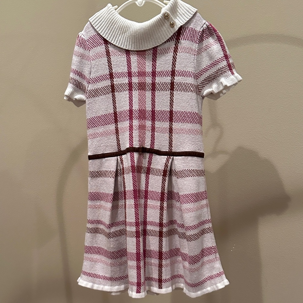 Janie and Jack Pink Plaid Knit Dress